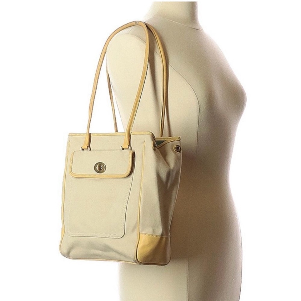Elegant Cream and Tan Tote Bag